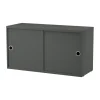 Armoire à portes coulissantes String, Gris foncé, 78x30 cm