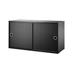 Armoire à portes coulissantes String, frêne lasuré noir, 78x30 cm