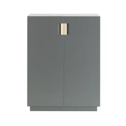 Armoire Frame 80 High, storm grey, cuir natural, 42 cm