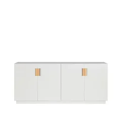 Armoire Frame 160 Low, white, portes pliantes, 42 cm, natural