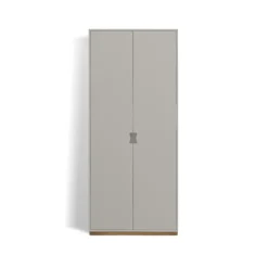 Armoire haute Snö F, Light grey, base en chêne, dj.42 cm
