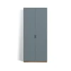 Armoire haute Snö F, Nordic blue, base en chêne, dj.42 cm