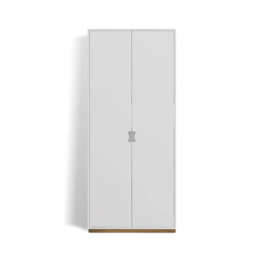 Armoire haute Snö F, White, base en chêne, dj.30 cm