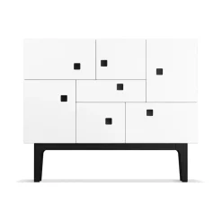Armoire Peep C1, blanc, structure laquée noir
