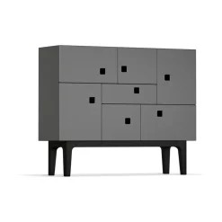 Armoire Peep C1, slate grey, structure laquée noir
