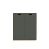 Armoire Snö E, Green khaki, base en bouleau, portes opaques, dj.30 cm