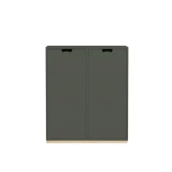 Armoire Snö E, Green khaki, base en bouleau, portes opaques, dj.30 cm