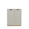 Armoire Snö E, Light grey, base en chêne, portes opaques, dj.30 cm