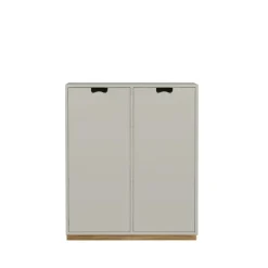 Armoire Snö E, Light grey, base en chêne, portes opaques, dj.42 cm