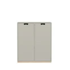 Armoire Snö E, light grey, base en bouleau, portes opaques, dj.30 cm