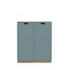 Armoire Snö E, Nordic blue, base en chêne, portes opaques, dj.42 cm