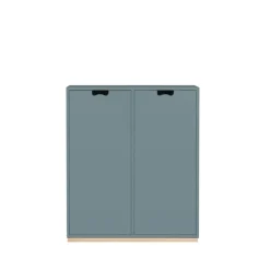 Armoire Snö E, Nordic blue, base en bouleau, portes opaques, dj.30 cm