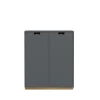 Armoire Snö E, Storm grey, base en chêne, portes opaques, dj.42 cm