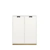 Armoire Snö E, White, base en chêne, portes opaques, dj.30 cm