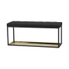 Banc 11, Noir-cuir noir-plaque en laiton