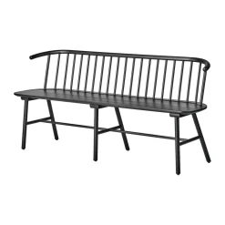 Banc avec dossier VIOR, Chêne laqué noir