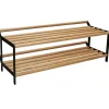 Banc avec rangement chaussures Tamburin 100cm, Bouleau-noir