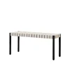 Banc Betty TK4, black, assise en ruban de lin tressé naturel