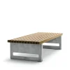 Banc Block, Huile de chêne, large, support en aluminium brut