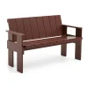 Banc Crate Dining Bench en pin laqué, iron red