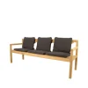Banc Grace 3 places, Dark grey, teak