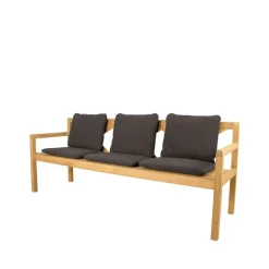 Banc Grace 3 places, Dark grey, teak