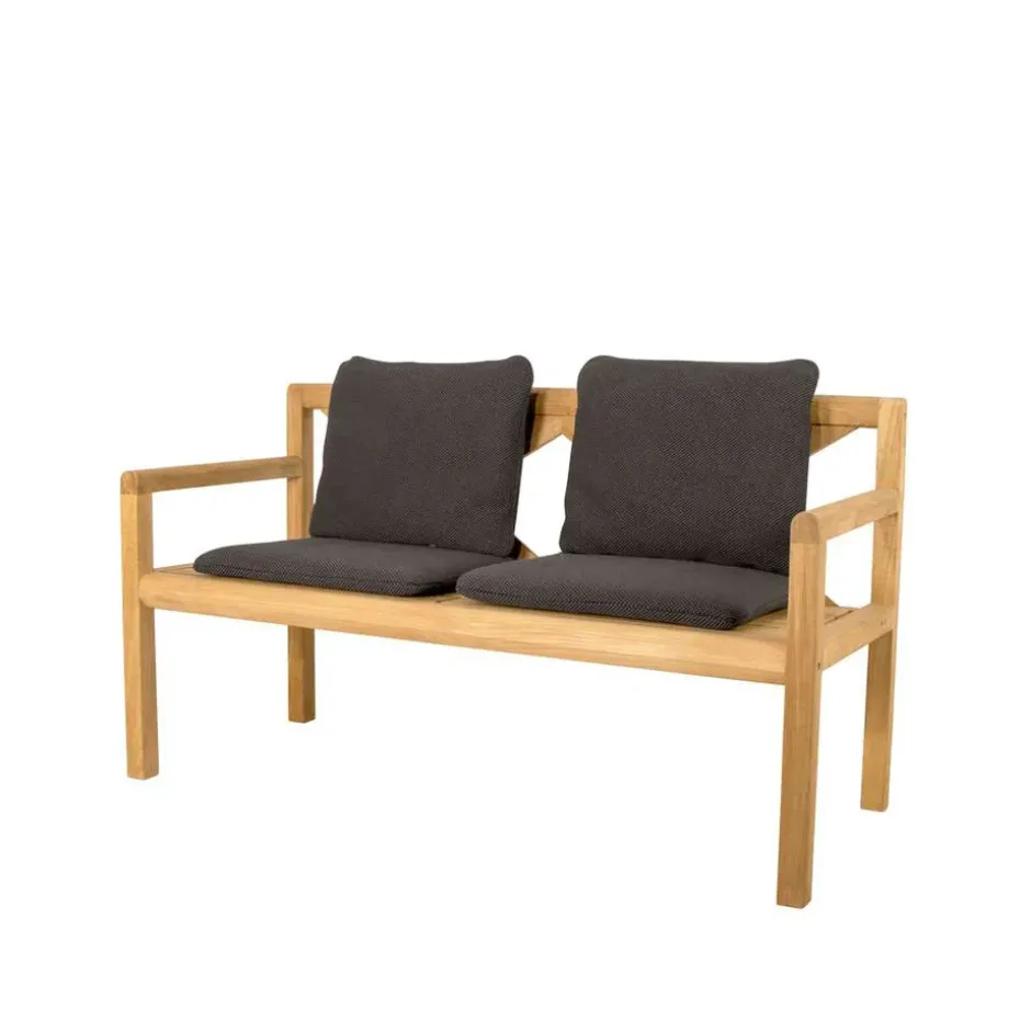 Banc Grace 2 places, Dark grey, teak