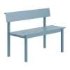 Banc Linear Steel avec dossier, Bleu pâle, 110x34 cm