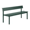 Banc Linear Steel avec dossier, Vert foncé, 170x34 cm