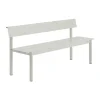 Banc Linear Steel avec dossier, Gris, 170x34 cm