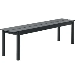 Banc Linear steel bench 170x34 cm, Black