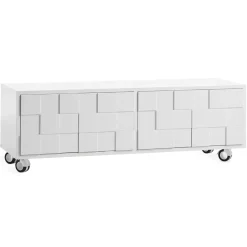 Banc multimédia avec roulettes Collect 2010, Blanc