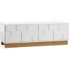 Banc multimédia Collect 2010, Blanc – socle en chêne