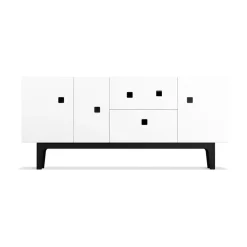 Banc multimédia Peep M2, blanc, laqué noir
