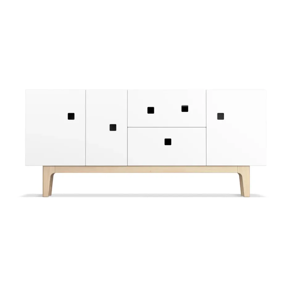 Banc multimédia Peep M2, blanc, chêne pigmenté blanc
