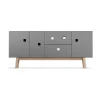 Banc multimédia Peep M2, slate grey, retro, structure en chêne