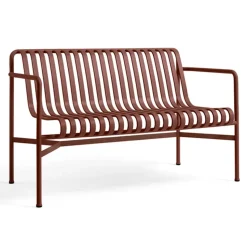 Banc Palissade Dining avec accoudoirs, Iron red
