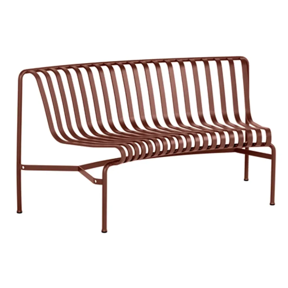 Banc Palissade Dining Park avec dossier incurvé, Iron red