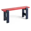 Banc Weekday Duo 111x23 cm pin laqué, Wine red-steel blue