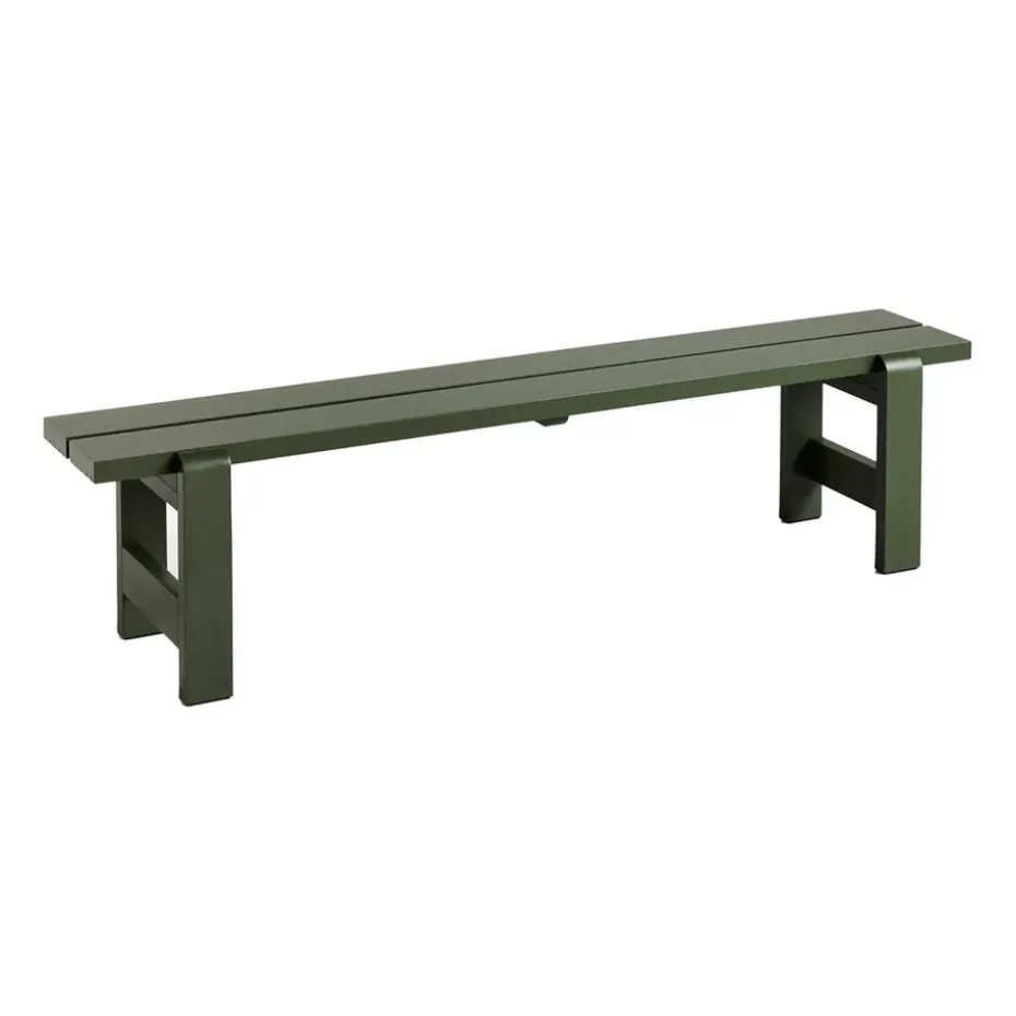 Banc Weekday 190x32 cm pin laqué, Olive