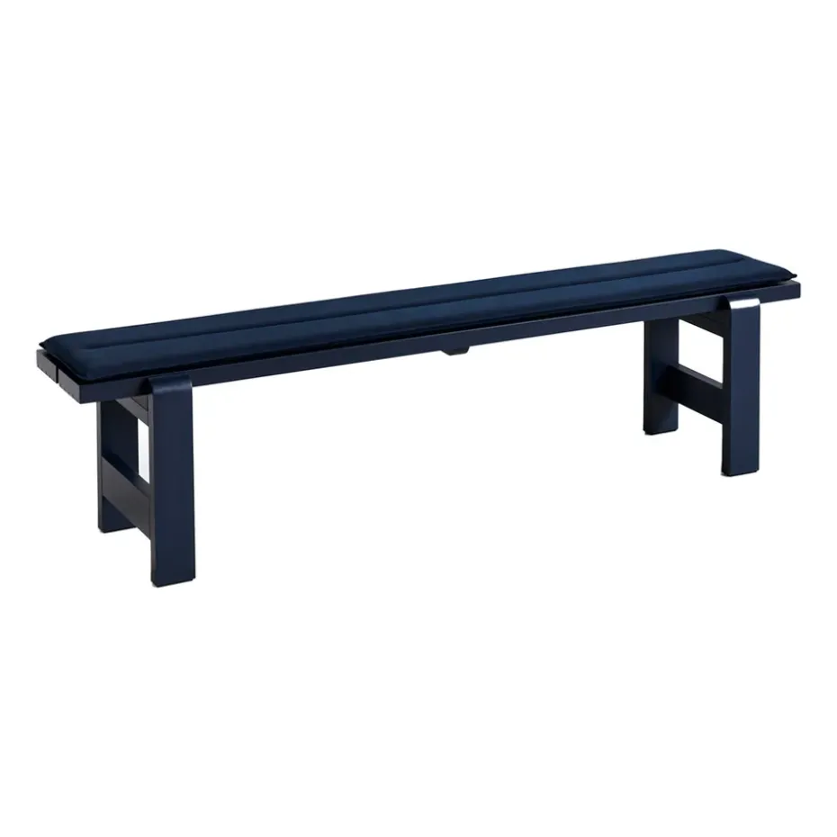 Banc Weekday 190x32 cm pin laqué, Steel blue