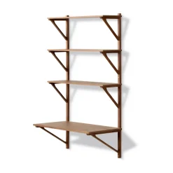 Bibliothèque avec bureau BM29 78x134 cm, Noyer laqué