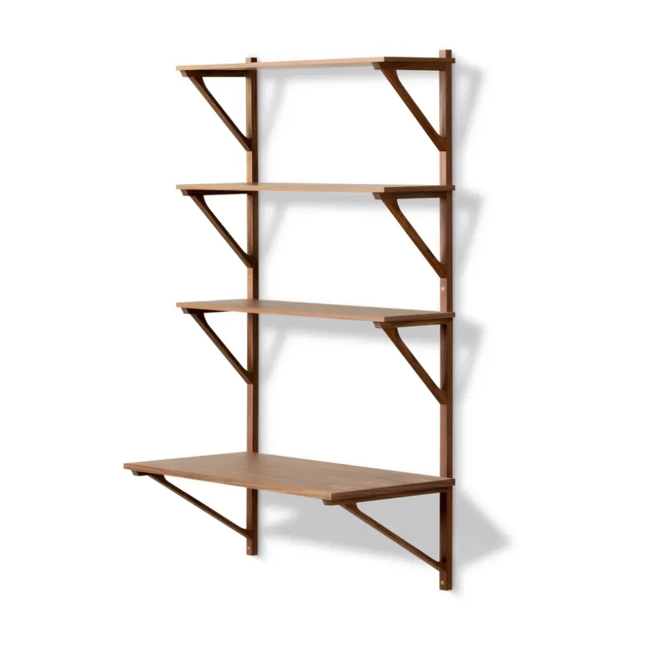Bibliothèque avec bureau BM29 78x134 cm, Noyer laqué