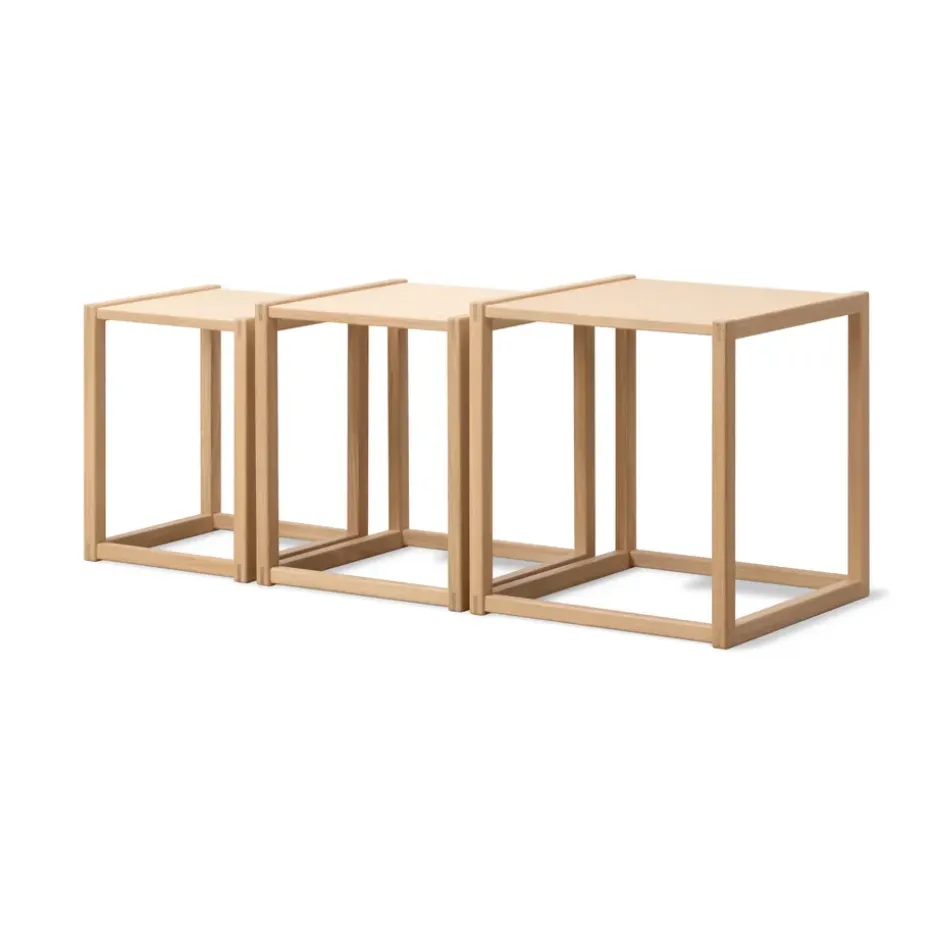 BM375 table gigogne 3 pièces, Chêne clair huilé