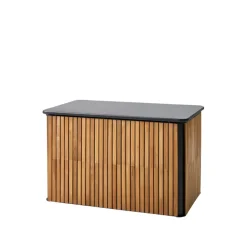 Boîte de rangement Combine pour coussins, Teck, Lava grey, petit