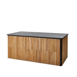 Boîte de rangement Combine pour coussins, Teck, Lava grey, grand