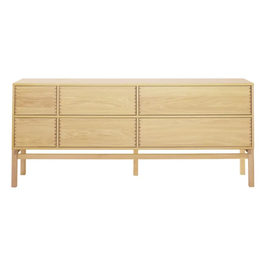 Buffet Hylte 6 tiroirs 172x73 cm, Chêne