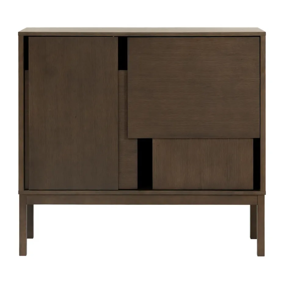 Buffet Layer, Chêne foncé, 120x110, avec pieds