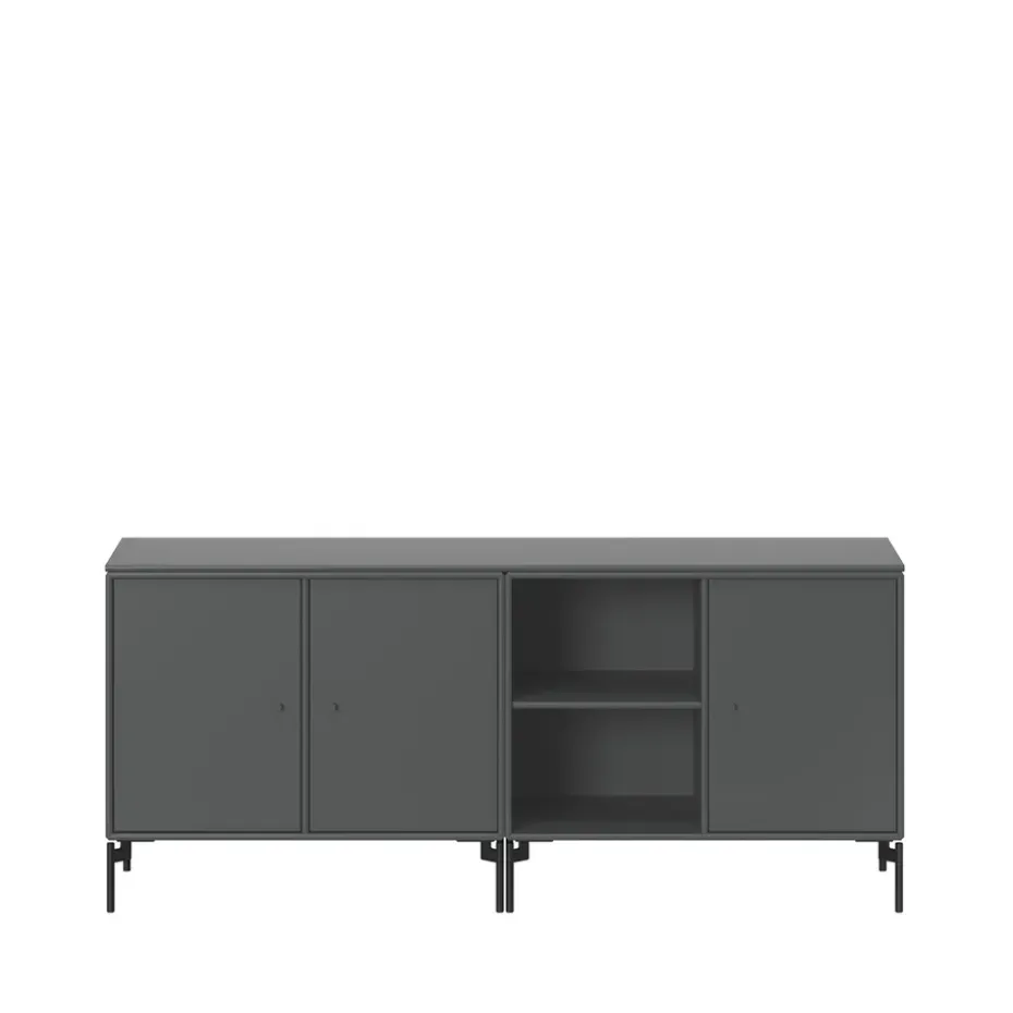 Buffet Save, Anthracite 04-pieds laqués noirs
