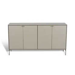 Buffet Volt 80x148 cm, Beige-acier inoxydable
